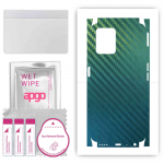 apgo Protective Skin Sticker for the back+sides compatible with Realme 8i, Full Wrap Film, Foil, Vinyl - Pattern Carbon Chameleon CAKA1