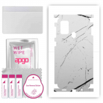 apgo Protective Skin Sticker for the back+sides compatible with Samsung Galaxy F41, Full Wrap Film, Foil, Vinyl - Pattern White Marble