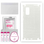 apgo Protective Skin Sticker for the back+sides compatible with Samsung Galaxy S20 Ultra 5G, Full Wrap Film, Foil, Vinyl - Pattern White Fabric