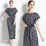 Suvine naiste kirjatr&uuml;kiga Runway kleit, varrukateta sirge pitsiga &uuml;lisuur avar peomantel M must