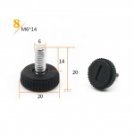20pcs/lot Adjustable Furniture footing electrical instrument foot pad Non-slip Base Nylon Bumpers + M6 M8 M10 Thread Stem 20 Pcs