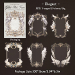 10 lehte vanaaegsed uhked kullatud fotoraamid, ajakirja dekoratiivpaberist PET-kleebised, ajakirjanduse tarvikud Elegan