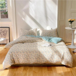 Lihtne lilleline 100% puuvillane voodipesukomplekt King Tipptasemel mugav &otilde;hku l&auml;bilaskev tekikott, puuvillane voodipesukomplekt US Full Size 4 pcs