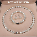 Natural Jewelry set Exquisite Shell Pearls Necklace 1 Pair Earrings Women Wedding Anniversary