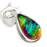 Naturaalsest dikroolisest klaasist v&auml;&auml;riskivist 925 sterlingh&otilde;bedast ehteripats 1,85 s0M08