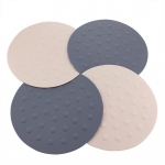 Suur silikoonist pannimatt &uuml;mmargune paksendatud soojusisolatsioonimatt k&otilde;rgendatud punktiga triikimiskaussi matt libisemiskindel alusmatt lauamatt 16.6x0.33cm hall