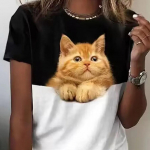 Suvine Naiste T-s&auml;rk 3D Tasku Kassipildiga T-s&auml;rk Naiste Mood T-s&auml;rk L&uuml;hikeste Varrukatega Graafiline T-s&auml;rk Armsad Topid Tees Naljakad Riided 5XL