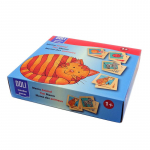 Loomade karusnaha mustriga sobitatud puslem&auml;nguasjad, karbiga loomakarusnaha ja nahaga sobituslaua puslem&auml;ng Puidust Montessori m&auml;nguasjad lastele