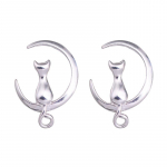 S925 H&otilde;betatud k&otilde;rvar&otilde;ngad Armsad Kuu kassi k&otilde;rvar&otilde;ngad Emane Korea armsa temperamendiga kassipoegade k&otilde;rvar&otilde;ngad Armsad Kassi t&auml;hega loomak&otilde;rvar&otilde;ngad