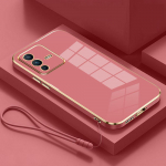 VIVO V23 Pro &uuml;mbris VIVO V23 kate VIVO V23 5G &uuml;mbris VIVO V2130 V2132 luksuslik ruudukujuline plaaditud telefoni&uuml;mbris p&otilde;rutuskindel tagakaas For vivo V23 5G&Case & Strap