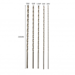 5 tk puuriterade komplekt metalli puurimiseks 200 mm sirge varrega eriti pikk