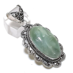 Aquamarine Gemstone Handmade 925 Sterling Silver Jewelry Pendant 2.40 j2e37
