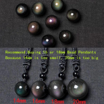Looduslik kivi naistele ja meestele Must obsidiaan vikerkaar silmahelmed pallide &uuml;lekandmine Good Lucky Neckalce 14 mm
