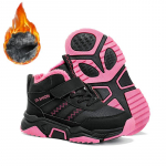 Talvised laste libisemisvastased kulumiskindlad moodsad sametist soojad v&auml;listingimustes k&otilde;rged puuvillased kingad Lumesaapad Spordi- ja vabaajajalatsid 31 must/roosa