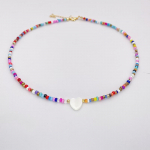 1 tk Uus Nature Shell Love Heart Choker kaelakee t&uuml;drukule Kevadsuvine mood V&auml;ike v&auml;rviline klaashelmestest kaelakee Kingitus s&otilde;brale mitmev&auml;rviline