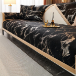 Marble Lines Prindi Velvet diivani kate L-kujulisele diivanikatetele Diivani katted Libisemisvastane elutuba 4 aastaaega 70X70cm must