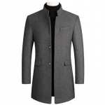 Meeste villane mantel kevadel ja s&uuml;gisel, keskmine kuni pikk tuulejope, suures suuruses mantel, &uuml;herealine moodsad vabaajar&otilde;ivad meestele XXXXL hall