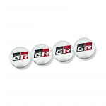 4 x 56 mm GR Sport Car Centeri rattarummu korgi m&auml;rgikleebised metallist embleemi kleebised GR Sport must
