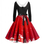 Naiste vintage pikkade varrukatega j&otilde;ulutr&uuml;kk 1950. aastate koduperenaise &otilde;htupeokleit M vereoranž