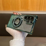 Luksuslik Magsafe Holde Glitter &uuml;mbris Samsung Galaxy A24 A55 5G A53 A54 S25 24 Ultra S23 FE S22 Plus S21 S20 p&otilde;rutuskindel l&auml;bipaistev kate Samsung S24