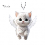 Ingli kassi ripats tahavaatepeegli ornamendiga autodekoratsiooniga armas valge kassipoja ripats koos kaelapaelaga kapriisne v&otilde;lu Cat