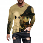 Meeste kevadine ja s&uuml;gisene pikkade varrukatega T-s&auml;rk Meeste avara &uuml;mara kaelusega kapuuts, 3D-tr&uuml;kiga tr&uuml;kitud pikkade varrukatega top S