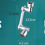 P&ouml;&ouml;ratav valamusegisti aeraator 1080-kraadise p&ouml;&ouml;rdega vannitoa jaoks, sobib n&auml;opesuks, kuristamiseks ja silmade pesemiseks valge