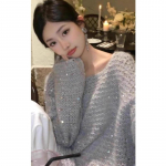 Slouchy Sparkly sviiter naiste s&uuml;gis/talvine kleit Burst Fashion Advanced Sense Selle aasta mood ilus trikotaaž top S hall