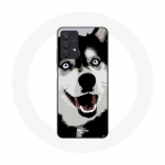 Coque Maniacase pour Samsung Galaxy A32 4G Husky de Sib&eacute;rie Yeux Bleus