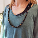 Kaelakee - SHOP-STORY - Kolmekordne kaitse - Hematiit - Tiigrisilm - Must obsidiaan