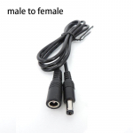 1 m valge must DC Isane-emane pistik 12 V toitepistik 5,5 x 2,1 mm toite 22 awg kaabli pikendusjuhtme adapter ribavalgustuse jaoks must