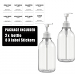 500 ml l&auml;bipaistev korduvkasutatav t&uuml;hi du&scaron;i seebi dosaator seinale paigaldatav &scaron;ampooni palsam kehapesu dosaatori pumba pudel koos siltidega Type 1