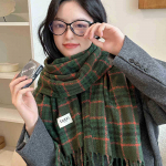 Xin Bang Bang Sall Naine Talv Soe Ruuduline Kaela Paari Sall Vintage Ruuduline Paksenenud punane