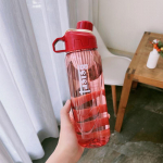 1L Veepudel ajaskaalaga Fitness V&auml;lisspordi Veepudelid k&otilde;rrega L&auml;bipaistev Lekkekindel Motiveeriv Spordikarikas 750ml punane