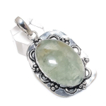 Natural Green Apatite Gemstone 925 Sterling Silver Jewelry Pendant 2.44 j3p88