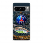 Coque - MANIACASE - Google Pixel 8a Pro - Silicone - Noir - PSG Logo Tour Eiffel