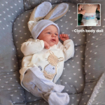 49 cm riidest v&otilde;i t&auml;isvin&uuml;&uuml;list korpusega valikuline Reborn Doll True To Life Inetu vasts&uuml;ndinud beebide nukk K&auml;sitsi valmistatud peen 3D-v&auml;rvitud nahaga taass&uuml;nninukk beebim&auml;nguasi cloth body