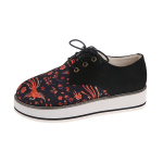 Vulcanize Kingad Tossud Naiste kingad Naiste lilleprinteriga pitsilised moeplatvormiga vabaajajalatsid naistele Zapatillas Mujer 35 must