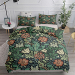 William Morris Neoklassikaline Lilleline Ja Linnuline Tekikott Komplekt EL &Uuml;ksik Kahekohaline King USA &Uuml;ksik T&auml;iskasvanu Suuruses Queen Voodipesu Komplekt EU single(135x200cm) black