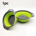 Silikoonist kokkupandav &auml;ravoolukorv Puuvilja-k&ouml;&ouml;giviljade pesukorv Kokkupandav kurn Kurn Kokkupandav &auml;ravooluava K&ouml;&ouml;gi hoiut&ouml;&ouml;riist 24x19.4cm roheline