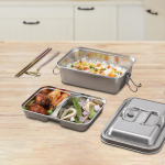 Lunch Box Divided Meal Easy to Clean Reusable Cookware Food Storage with Lid for Household