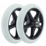 2 PCS Caster Wheel - Solid Tires Front for s 7 inch 5/16 Bearing Anti-wear & Non-slip