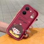 Pehme silikoonist ruudukujulise redeli mustriga telefoni&uuml;mbris, t&auml;ielikult kattev, kaamera p&otilde;rutuskindel kaitse, kummist &uuml;mbris Vivole Vivo Y81 valge