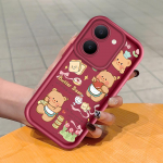 Pehme silikoonist ruudukujulise redeli mustriga telefoni&uuml;mbris, t&auml;ielikult kattev, kaamera p&otilde;rutuskindel kaitse, kummist &uuml;mbris Vivole Vivo V40 Lite 5G tumepunast v&auml;rvi