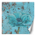 Tapeet T&uuml;rkiis Lilled Tekstuur Vintage 100x100 sinine