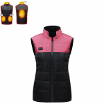 Unisex nutikas v&auml;rvide sobitusega soojendusega vest 21 tsooni p&uuml;sitemperatuuri kontrolliga 5XL must/roosa