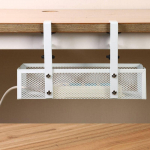 Valge lauaalune kaablihaldusaluse juhtmete organiseerija, mitmek&uuml;lgne klambriga t&ouml;&ouml;laua p&otilde;randa hoidmiseks