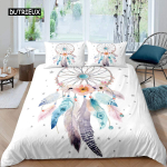 &Uuml;lipehme 3D kolju teemaline voodipesukomplekt T&auml;is-/King-/Queen-suuruses Luksuslik gooti koljudega tekikott Skeletikoljudega tekkikate EU single(135x200cm) white