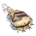 Septerian Stone 925 Sterling Silver Jewelry Two Tone Pendant 2.29 v7t81