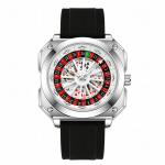 Meeste veekindel kvartskell Loov pokkeri p&ouml;&ouml;rleva sihverplaadiga meeste spordivalgustuskell Festivali kingitusega isikup&auml;rastatud k&auml;ekell must